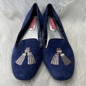 Isaac Mizrahi Blue Suede Slip On Flats SIze 7